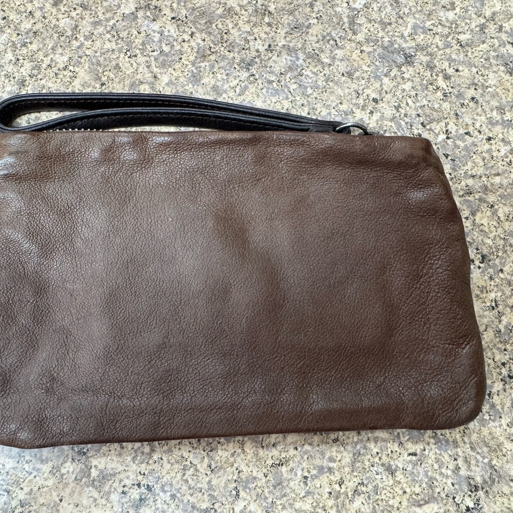 Rough & Tumble Brown Lamb Leather Cash Pack Wristlet